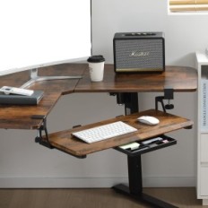 Ethu Teclado Stand sob mesa ajustável de mesa, branco