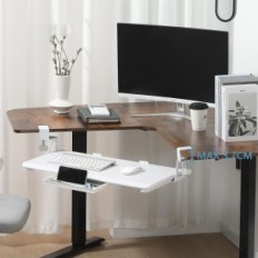 Ethu Teclado Stand sob mesa ajustável de mesa, branco