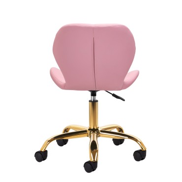 Taburete Cosmético QS-06G rosa — vista trasera