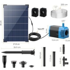 Bomba de filtro solar usada para biling 12w 605L / h solar com cobra 2m