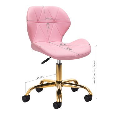 Taburete Cosmético QS-06G rosa