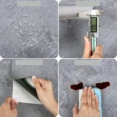 PVC-Fliesen selbstklebende Vinyl-Paneele Veelice Better Grau 30x30 cm Kit 24