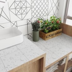 PVC ploščice Vinyl samolepilni z belim granitnim marmorjem 30x30 cm vodoodpornimi 24 kosov.