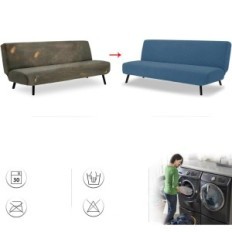 Incomplete sofa cover without 3-bed armrests Tianshu TS0033-11uk Spandex Denim Blue