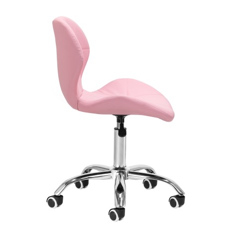 Sgabello cosmetico QS-06 rosa — vista laterale