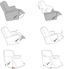Unvollständige flexible Abdeckungen für den Tianshu Ts0023-7UK Relaxing Chair mit einer Tasche für die Fernbedienung