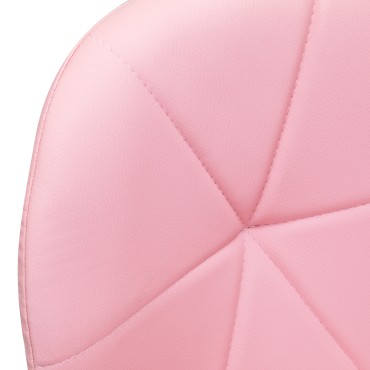 Sgabello cosmetico QS-06 rosa — primo piano della seduta