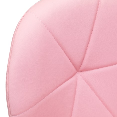 Sgabello cosmetico QS-06 rosa — primo piano della seduta