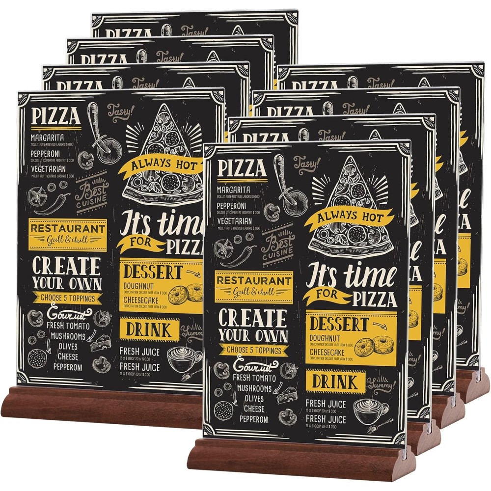 Holder on acrylic plate stand on the A4 menu SRVNPIOY set 8 pieces