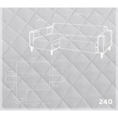 SOF pokrijte Textil-home Malu 240cm Chaise Longue lijevo Bok proširila Elfenbein