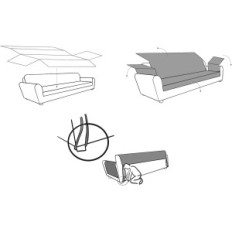 SOF pokrijte Textil-home Malu 240cm Chaise Longue lijevo Bok proširila Elfenbein