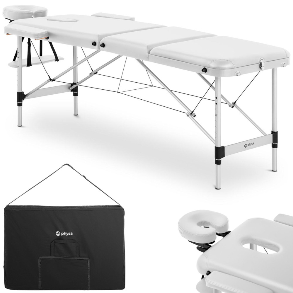 Tabela de massagem portátil de cama dobrável até 180kg Bordeux Branco