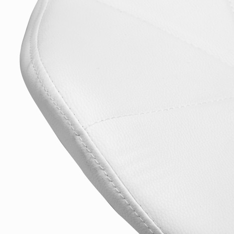 Sgabello cosmetico QS-06B bianco — primo piano della seduta