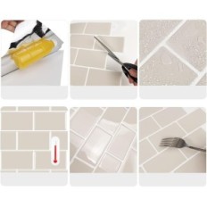 Azulejos autoadhesivos 3D Wostick Retro Subway Coffee 10 PCS. 1.2 mm