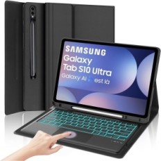Fall mit Tastatur für Samsung Galaxy Tab S10 Ultra 14.6 "2024 Sengbirch Azerty Black