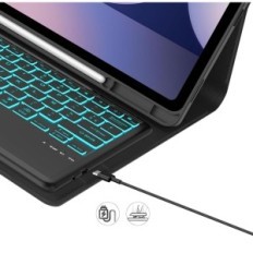 Case met toetsenbord voor Samsung Galaxy Tab S10 Ultra 14.6 "2024 Sengbirch Azerty Black