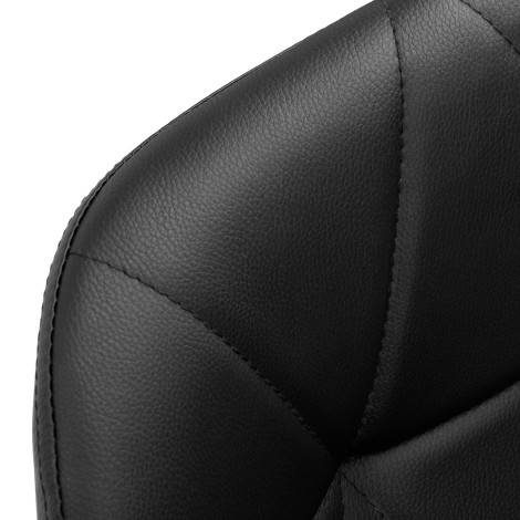 Cosmetic stool QS-06B black — close-up of the seat