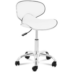 Cosmetic chair on wheels with white munich backrest