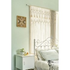 Macrama Curtain MKONO BOHO 132х180cm Ručne vyrobené na okne alebo dverách