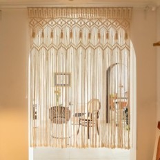 Macrama Curtain MKONO BOHO 132х180cm Ručně vyrobené na okně nebo dveřích