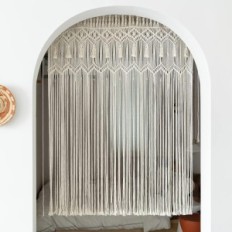 Macrama Tenda MKONO Boho 132х180cm Fatto a mano sulla finestra o sulla porta