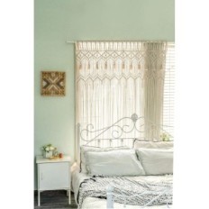 Macrama Curtain Mkono Boho 132х180cm Håndlavet på vinduet eller døren