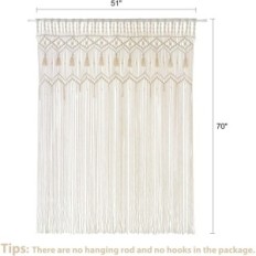 Macrama Curtain MKONO BOHO 132х180cm käsitsi valmistatud akna või ukse kohta
