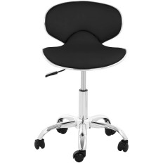 Kosmetisk stol på hjul med Black Münch Ryggstöd