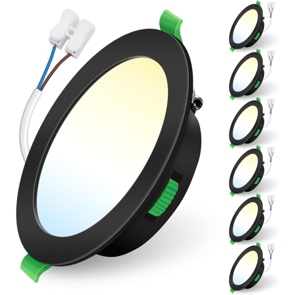 LED taklamper Innebygd Alusso Lighting 10W 750lm Black 6 stk.