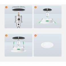 LED lubų lempos įmontuotos ALUSSO apšvietimas 10W 750lm juoda 6 vnt.