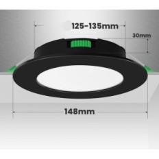 LED-plafondlampen ingebouwde Alusso verlichting 10W 750LM Zwart 6 stks.