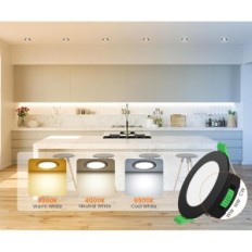 LED λαμπτήρες οροφής ενσωματωμένο Alusso φωτισμός 10W 750LM μαύρους 6 τεμ.