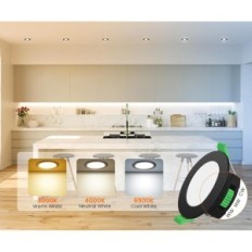 LED mennyezeti lámpák épült ALUSSO fény 10W 750LM fekete 6 db.