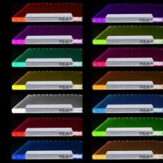 LED zvýrazňovacia hrana sklo RGB Oška Oashis Sheashis s výstavným diaľkovým ovládaním