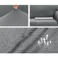 Dekk for en fold-out 4-sengs sofa ysten med grå armlener