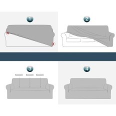 Couvercle pour un canapé-lit à 4 lits rabattable avec accoudoirs gris