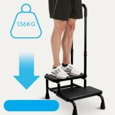 Used handrail stool 2-step non-slip ladder adjustable 160 kg