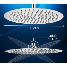 Brukt Voolan Rain Shower Head 40.5 cm rundt 304 krom