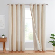 Cortinas de linhaça usadas com colchetes 130x225 cm Topick Brown 2 pcs.