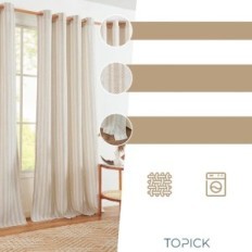 Naudota linų sėmenų užuolaidos su laikikliais 130x225 cm Topick Brown 2 vnt.