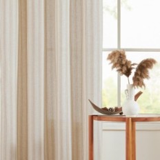 Rideaux de lin d'occasion avec des supports 130x225 cm Topick 2 pcs Brown 2.