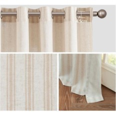 Used linseed curtains with brackets 130x225 cm topick brown 2 pcs.