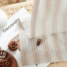 Rideaux de lin d'occasion avec des supports 130x225 cm Topick 2 pcs Brown 2.