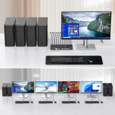 KVM 4XPC 1xMonitor VPFET 4K60HZ HDMI2.0 4KSUSB 3.0 DC12V Alimentation