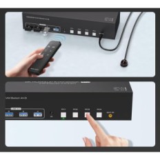 KVM 4XPC 3xMonitor VPFET 8K60HZ DP1.4 + HDMI2.1 4xusb 3.0 Kaapelit