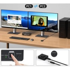 Commutateur KVM Vedindust HDMI + DisplayPort 2XPC 2xMonitoyen 4K120Hz 8K60Hz USB3.0