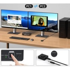 Byt KVM Vedindust HDMI + DisplayPort 2XPC 2xMonitory 4K120Hz 8K60Hz USB3.0