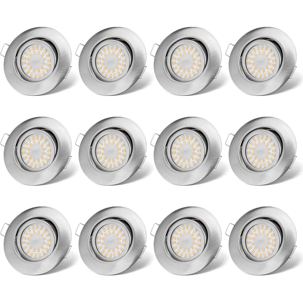 Brukt Rotary LED-frontlykter 12 stk. 6W IP44 for bad 3-graders varme hvit 3000K