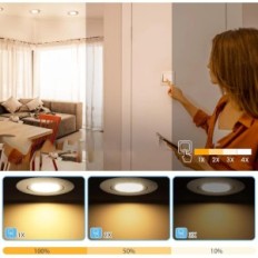 Használt Rotary LED fényszórók 12 db 6W IP44 fürdőszobához 3 fokozatú hő fehér 3000K