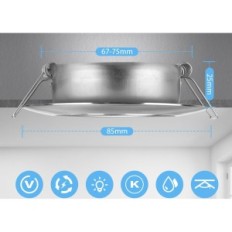 Használt Rotary LED fényszórók 12 db 6W IP44 fürdőszobához 3 fokozatú hő fehér 3000K